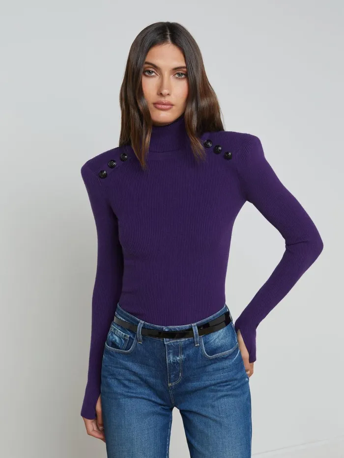 L039Agence Knitwear Women Reeves Turtleneck Deep Purpleblack
