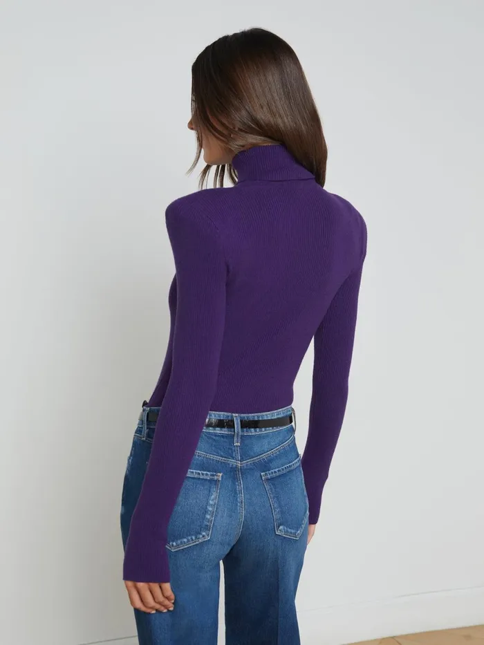 L039Agence Knitwear Women Reeves Turtleneck Deep Purpleblack L039Agence Knitwear Women Reeves Turtleneck Deep Purpleblack