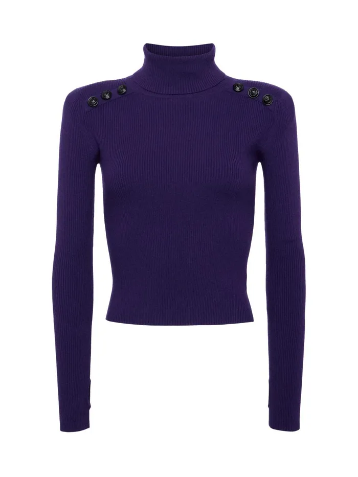 L039Agence Knitwear Women Reeves Turtleneck Deep Purpleblack L039Agence Knitwear Women Reeves Turtleneck Deep Purpleblack
