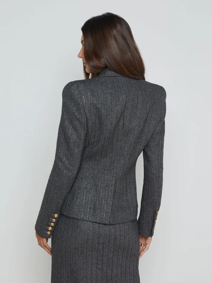 L039Agence Matching Sets Women Bethany Herringbone Blazer Grey Herringbone L039Agence Matching Sets Women Bethany Herringbone Blazer Grey Herringbone