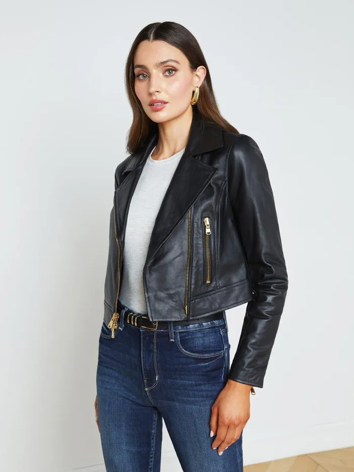 L039Agence Outerwear Women Onna Leather Jacket Black
