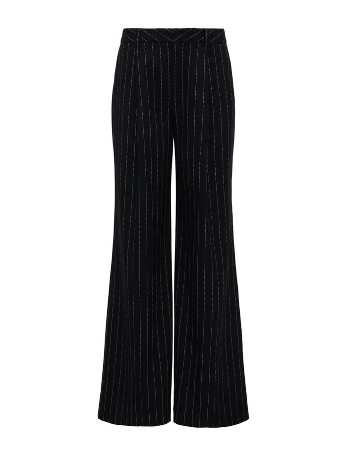 L039Agence Pants Women Allanah Pinstriped Trouser Blackecru L039Agence Pants Women Allanah Pinstriped Trouser Blackecru