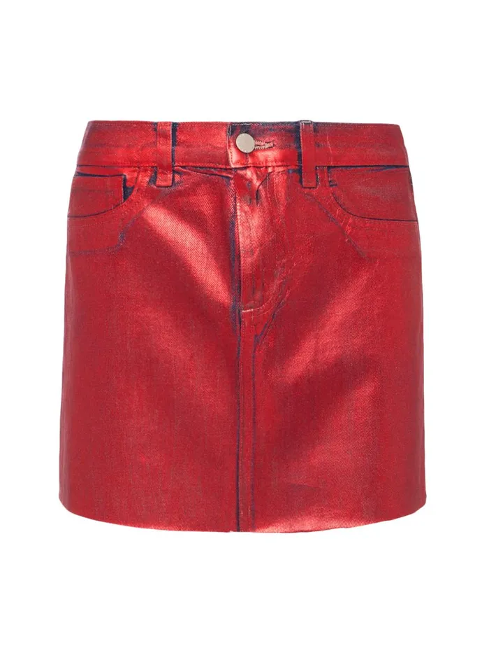 L039Agence Skirts Women Paris Mini Skirt Garnet Red Foil L039Agence Skirts Women Paris Mini Skirt Garnet Red Foil