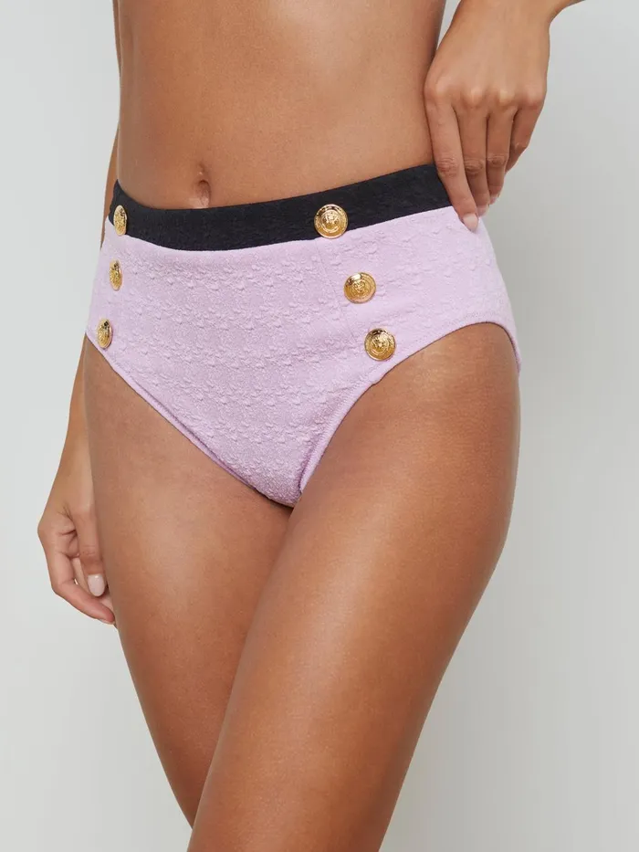 L039Agence Swimwear Women Vanessa HighWaisted Bikini Bottom Light Violetblack L039Agence Swimwear Women Vanessa HighWaisted Bikini Bottom Light Violetblack