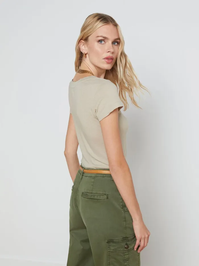 L039Agence Tees Women Cory Cotton Scoopneck Tee Biscuit L039Agence Tees Women Cory Cotton Scoopneck Tee Biscuit