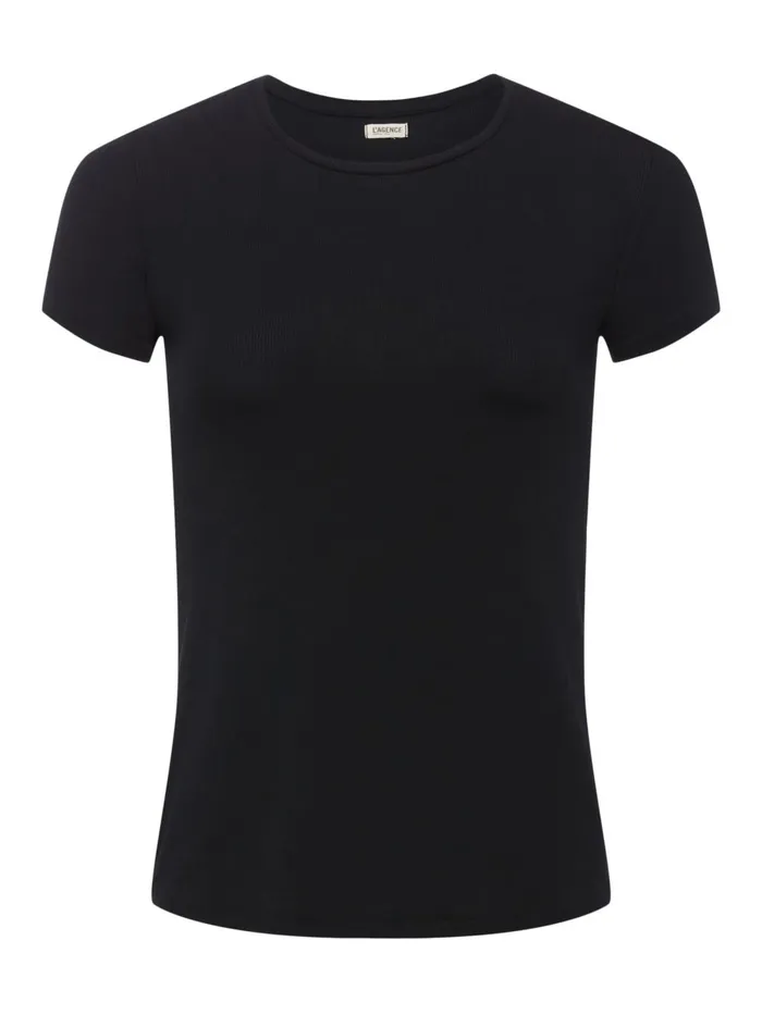 L039Agence Tees Women Ressi Fitted Tee Black Micro Modal L039Agence Tees Women Ressi Fitted Tee Black Micro Modal