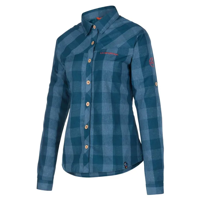 La Sportiva Technical Shirts Andes LS Shirt W Storm BlueCherry Tomato 8211 Women