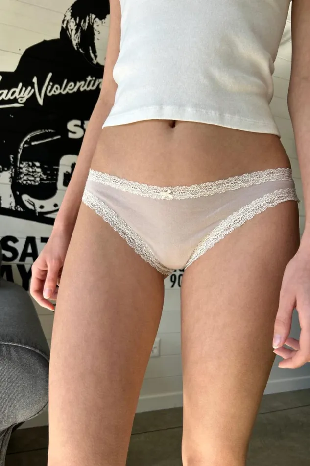 Lace Underwear Taupe Women Brandy Melville Intimates