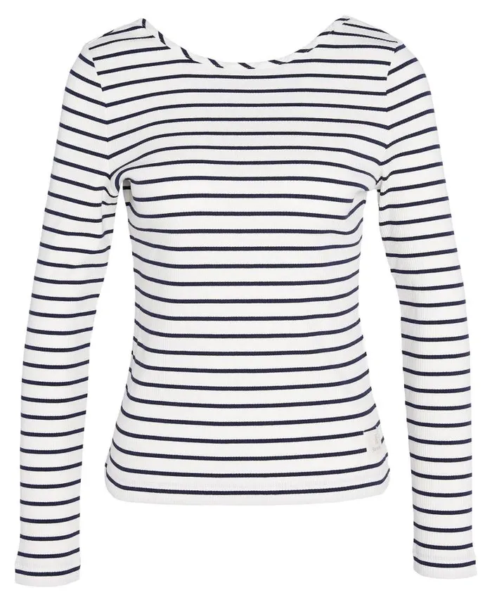 Langton Striped TShirt Cloud Stripe Women Barbour TShirts