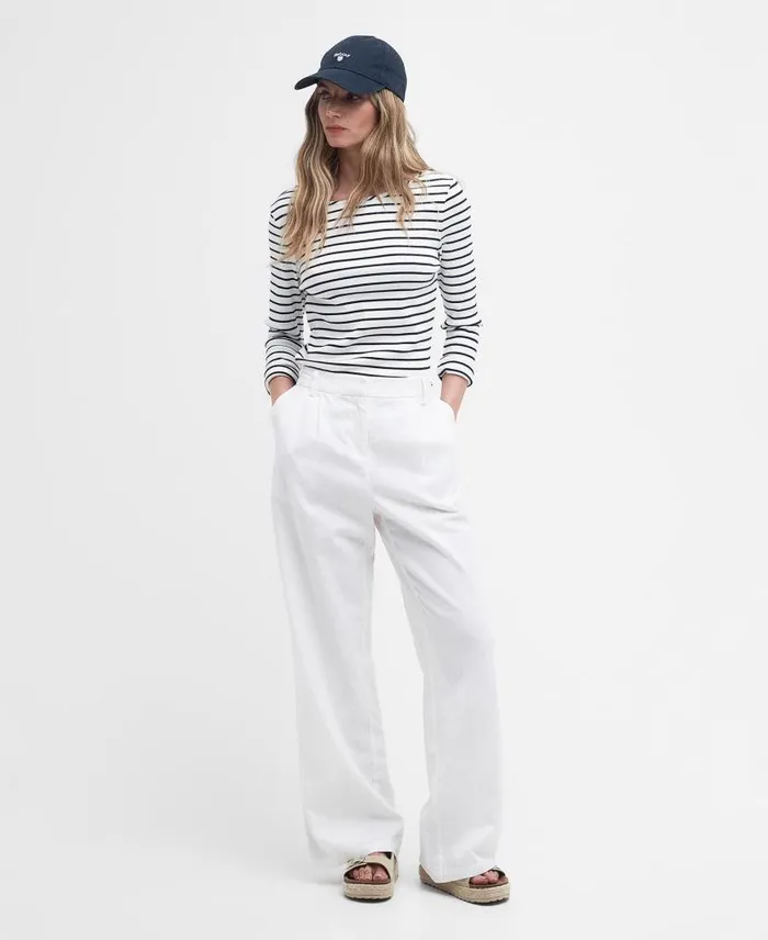 Langton Striped TShirt Cloud Stripe Women Barbour TShirts