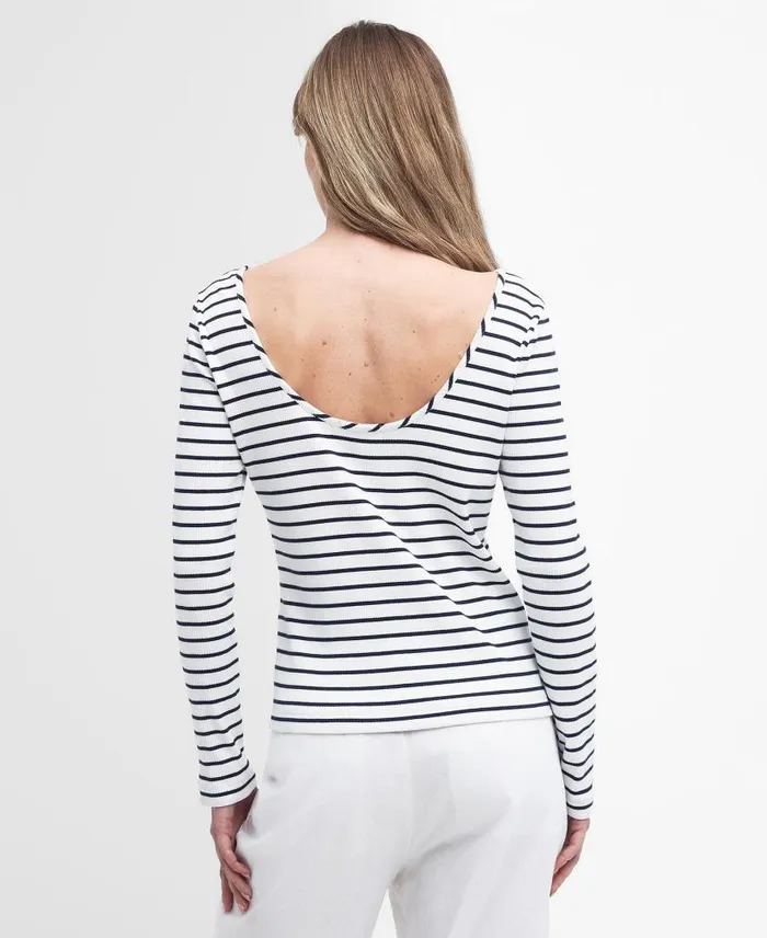 Langton Striped TShirt Cloud Stripe Women Barbour TShirts