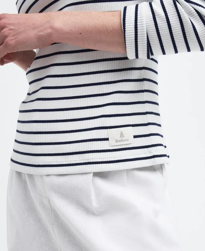 Langton Striped TShirt Cloud Stripe Women Barbour TShirts