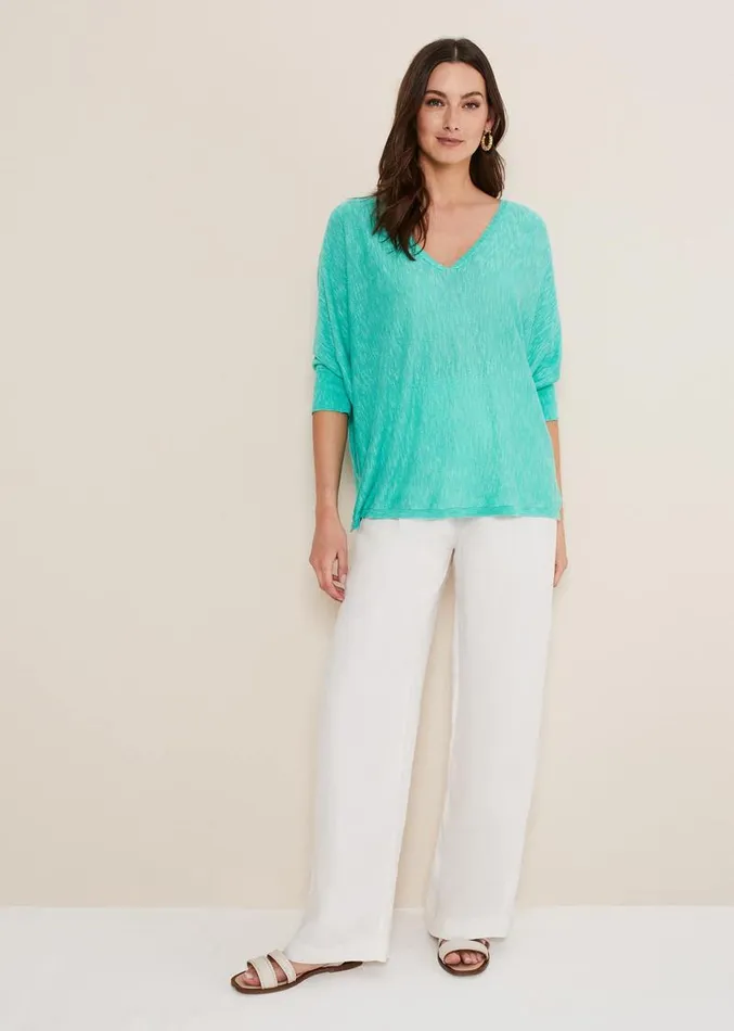 Larisa V Neck Knit Aqua Women Phase Eight Knitwear