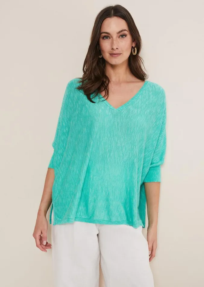 Larisa V Neck Knit Aqua Women Phase Eight Knitwear