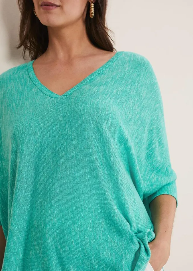 Larisa V Neck Knit Aqua Women Phase Eight Knitwear