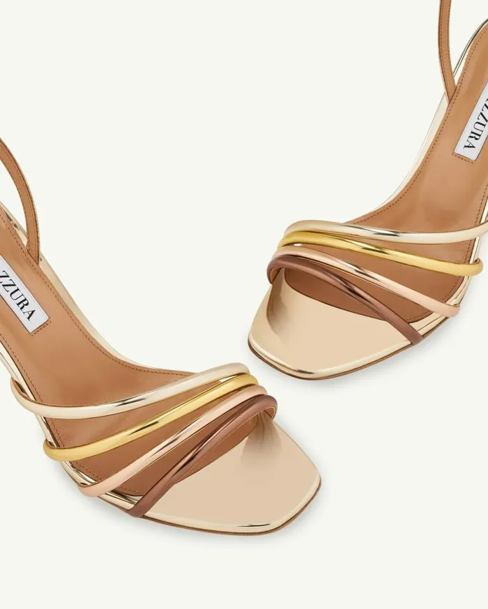 Latour Sandal 75 Gold Women Aquazzura Sandals Latour Sandal 75 Gold Women Aquazzura Sandals
