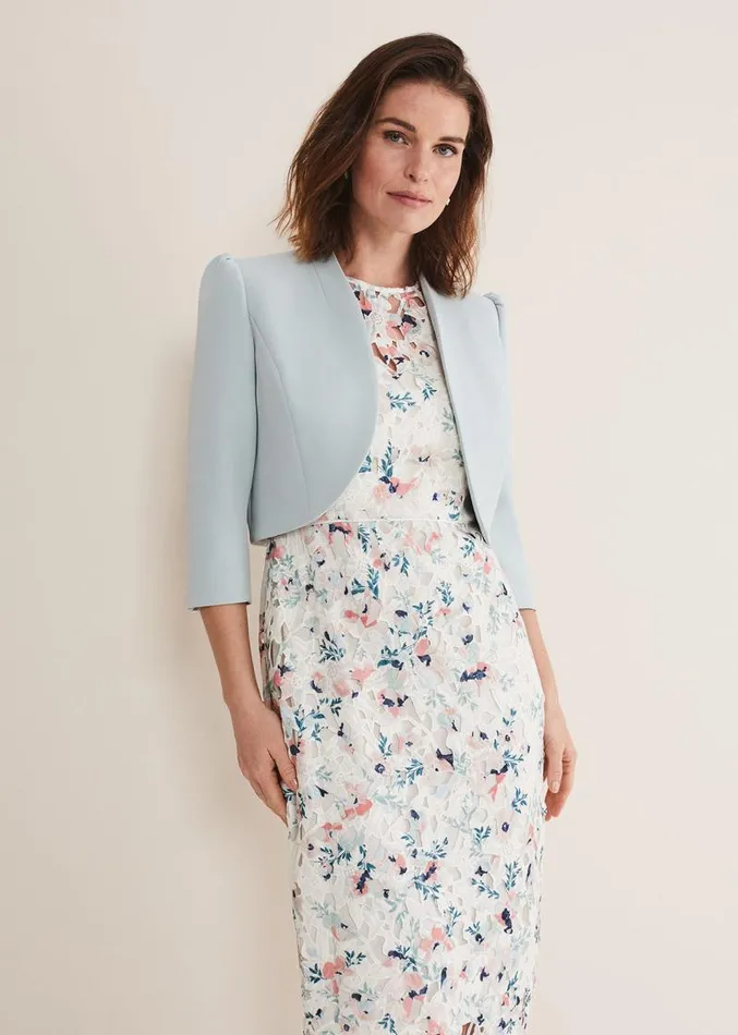 Leanna Cropped Jacket Eau De Nil Women Phase Eight Jackets