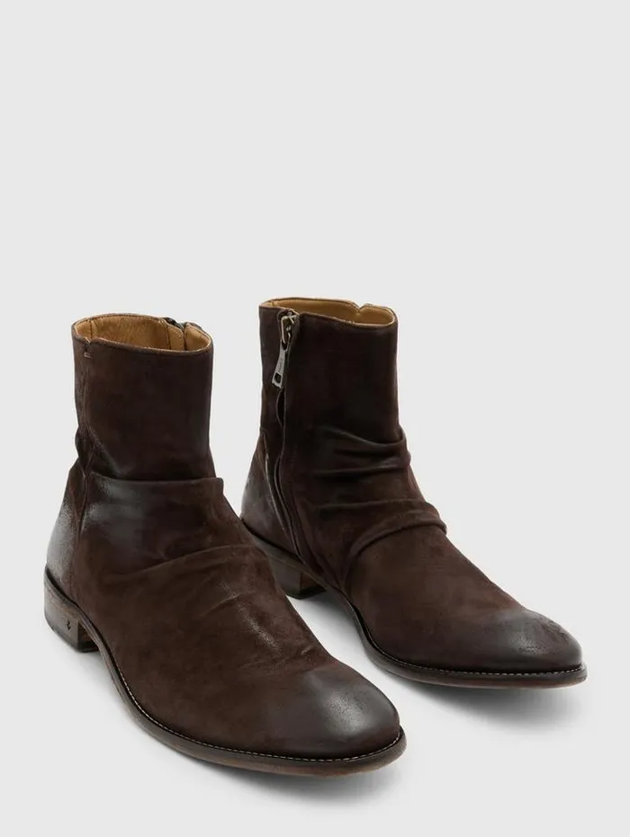 Leather Boots Men John Varvatos MORRISON SHARPEI BOOT Chocolate