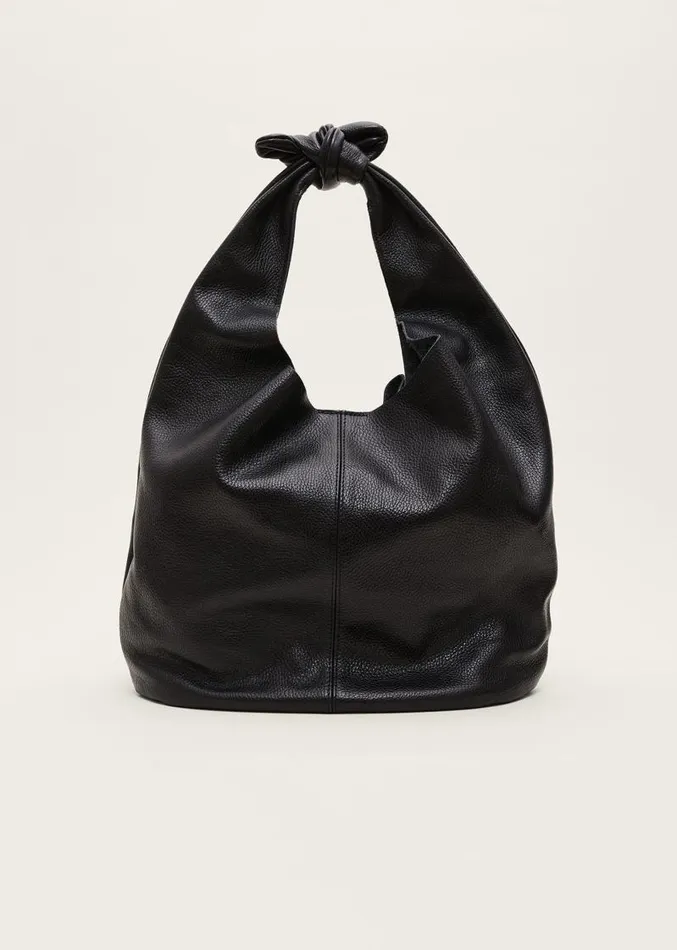 Leather Hobo Slouch Bag Black Women Phase Eight Bags and Clutches