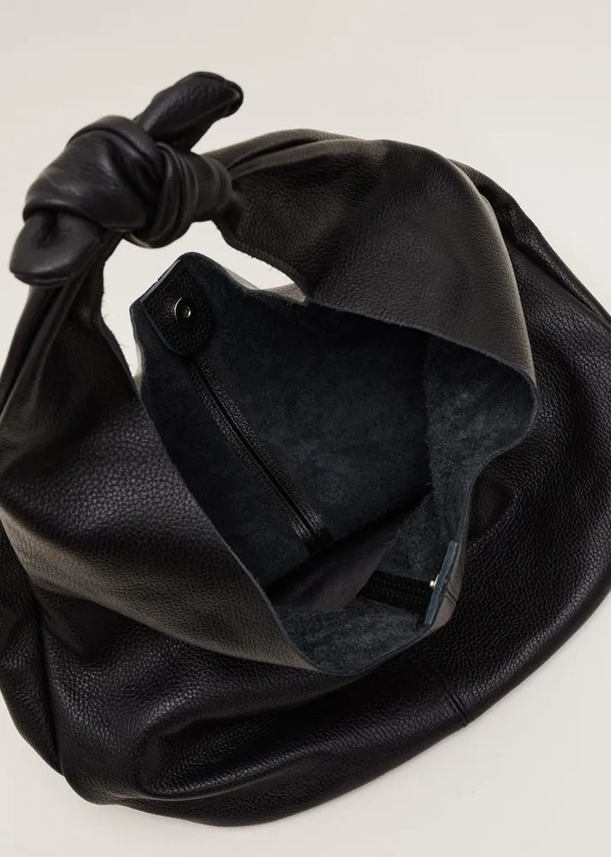 Leather Hobo Slouch Bag Black Women Phase Eight Bags and Clutches