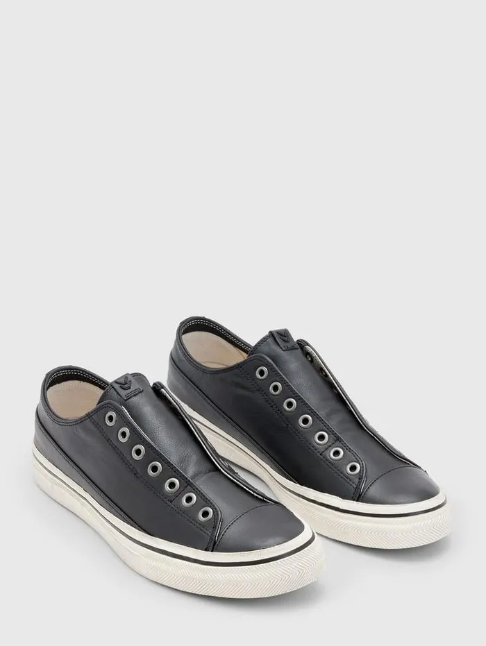 Leather Sneakers Men John Varvatos VULC LACELESS LOW TOP Black