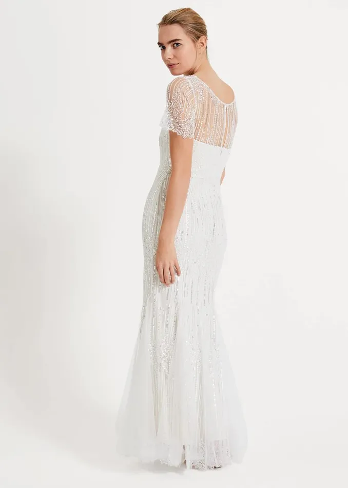 Leonora Sequin Bridal Dress Almond Women Phase Eight Dresses