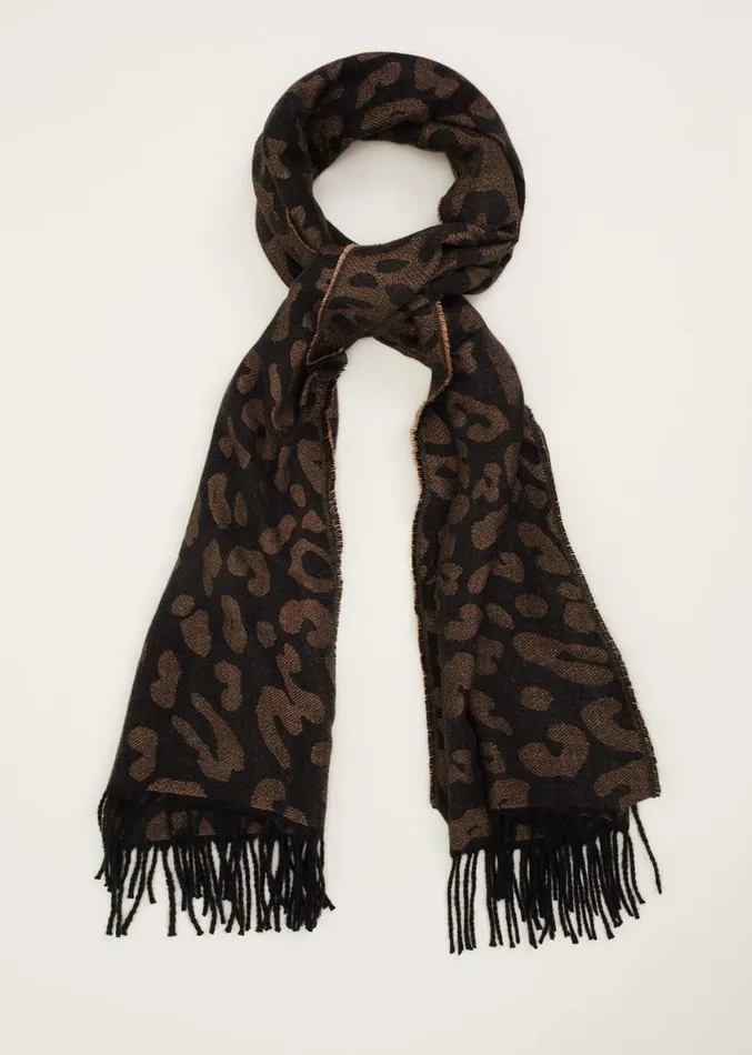Leopard Scarf Black Multi Women Phase Eight Scarves