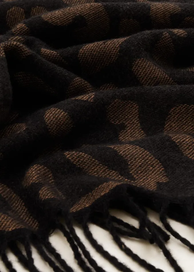 Leopard Scarf Black Multi Women Phase Eight Scarves