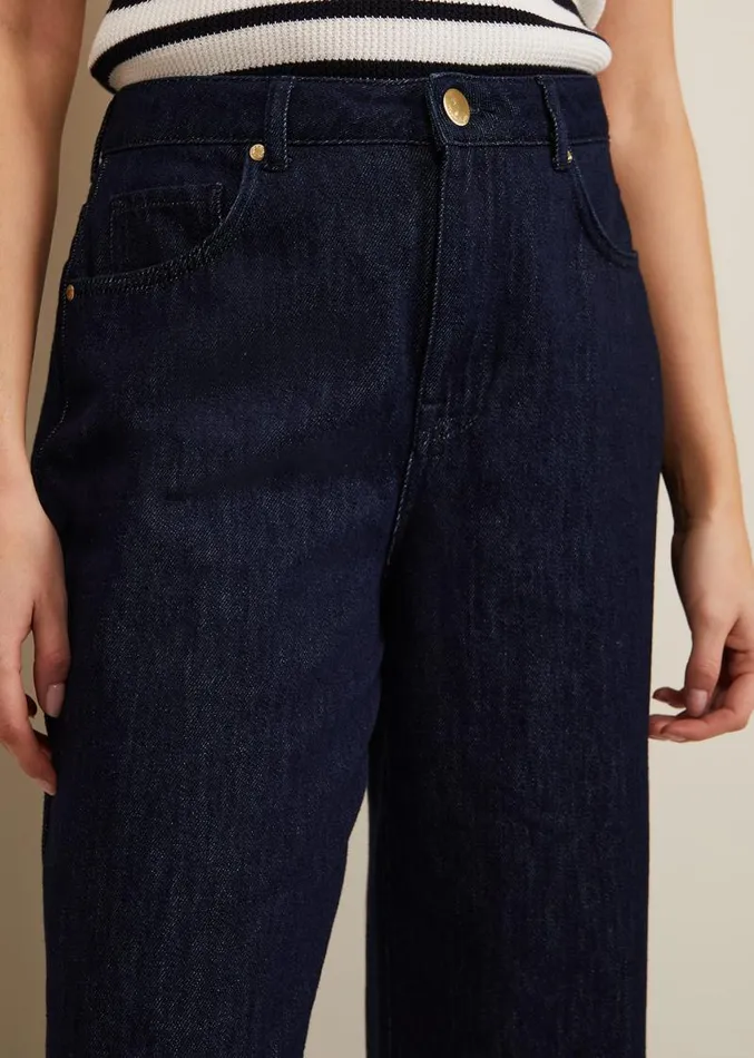 Liana Dark Wash Wide Leg Jean Dark Wash Women Phase Eight Trousers