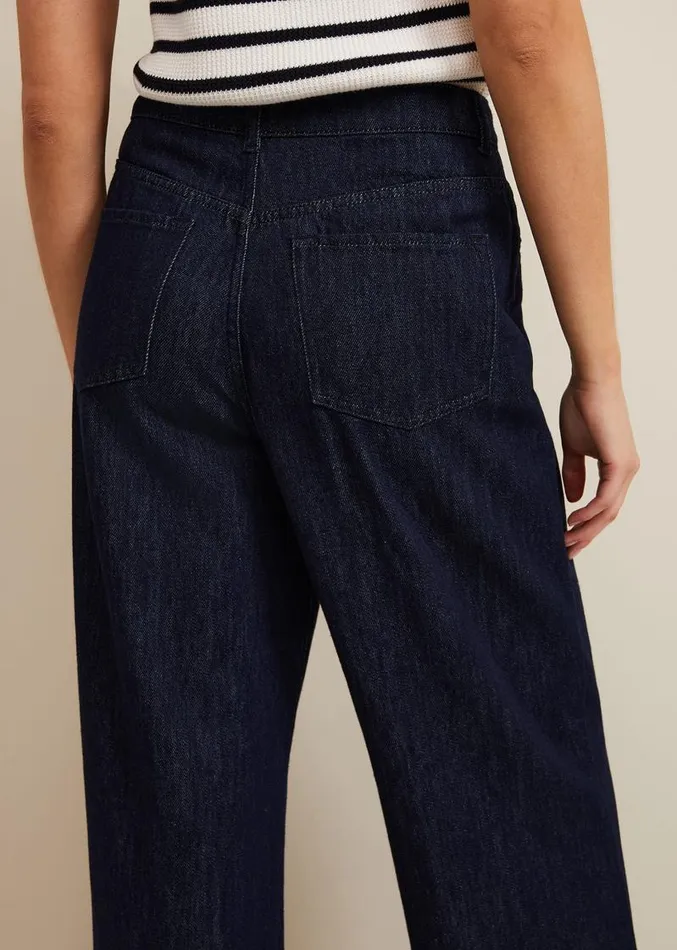 Liana Dark Wash Wide Leg Jean Dark Wash Women Phase Eight Trousers