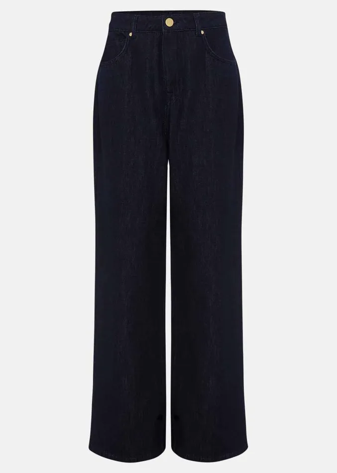 Liana Dark Wash Wide Leg Jean Dark Wash Women Phase Eight Trousers