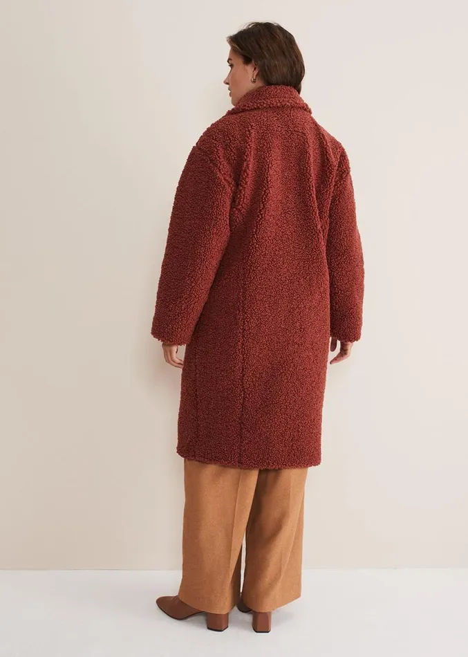 Libbie Longline Teddy Coat Rust Women Phase Eight Coats