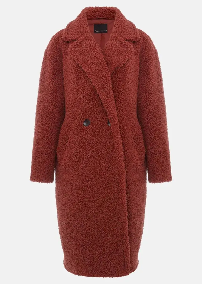Libbie Longline Teddy Coat Rust Women Phase Eight Coats
