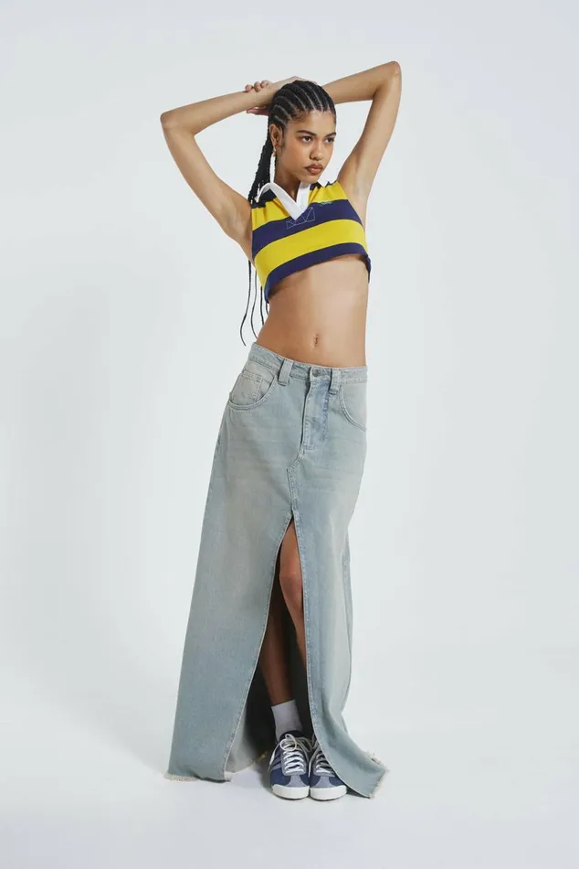 Light Wash Denim Colossus Maxi Skirt Blue Women Jaded London Colossus Jeans Light Wash Denim Colossus Maxi Skirt Blue Women Jaded London Colossus Jeans