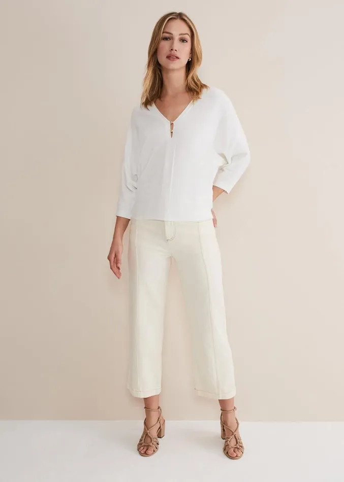Lilliah Fine Knit Embellished Jumper Ivory Women Phase Eight Knitwear