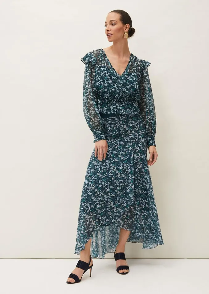 Lola Floral Blouse Petrol Women Phase Eight Shirts and Blouses