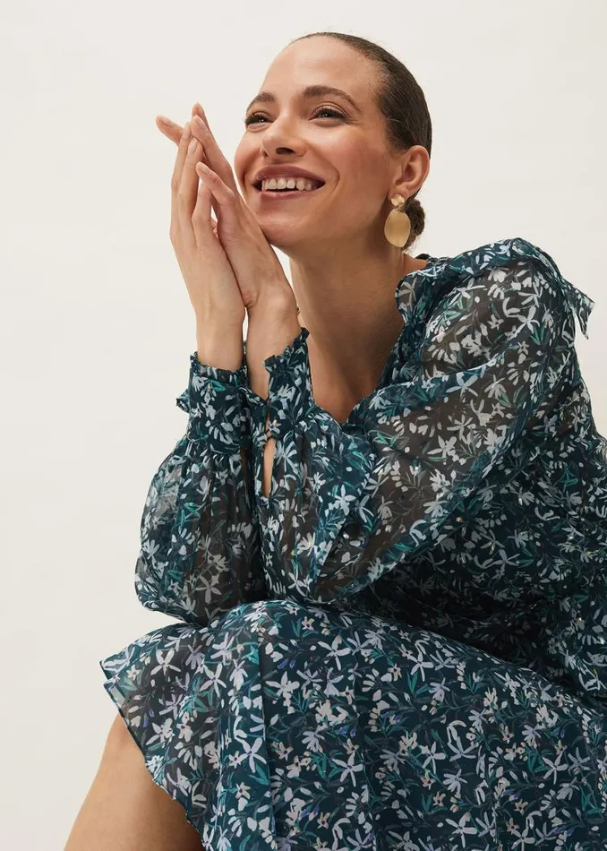 Lola Floral Blouse Petrol Women Phase Eight Shirts and Blouses