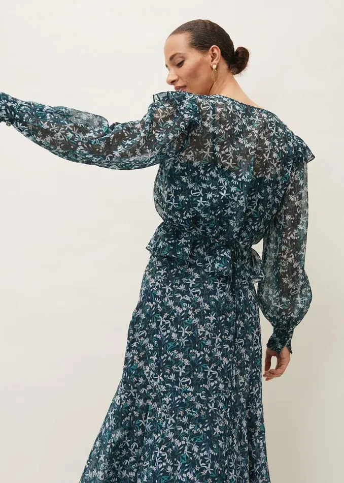 Lola Floral Blouse Petrol Women Phase Eight Shirts and Blouses