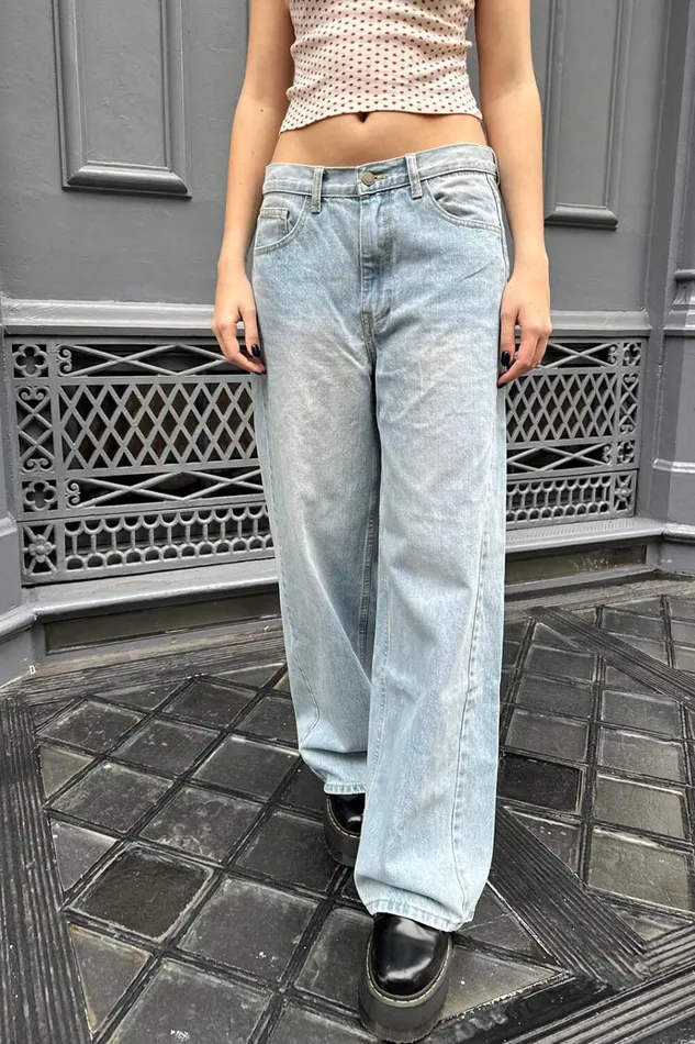 Lola Jeans Bleached Washed Denim Women Brandy Melville Bottoms