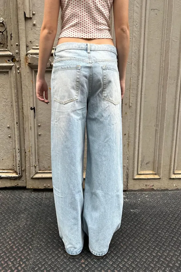 Lola Jeans Bleached Washed Denim Women Brandy Melville Bottoms