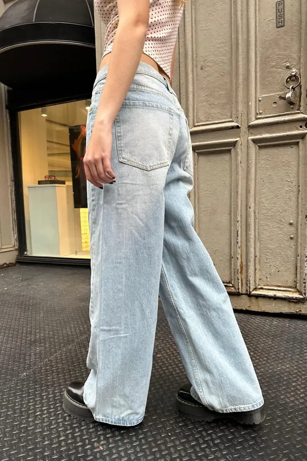Lola Jeans Bleached Washed Denim Women Brandy Melville Bottoms