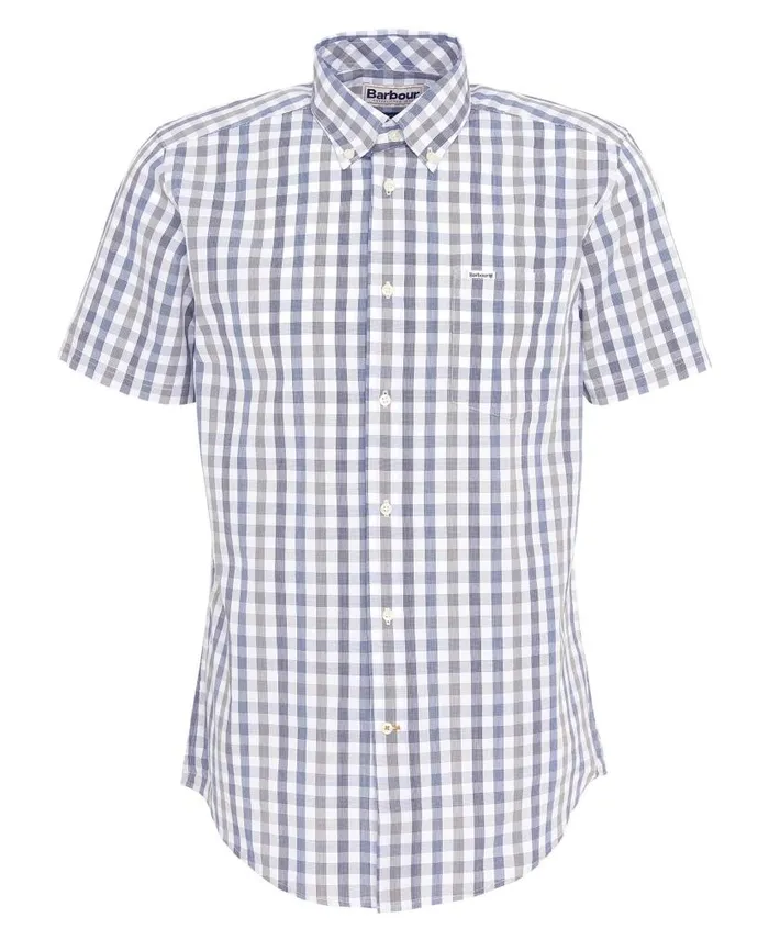 Longstone Tailored ShortSleeved Shirt Stone Men Barbour Shirts