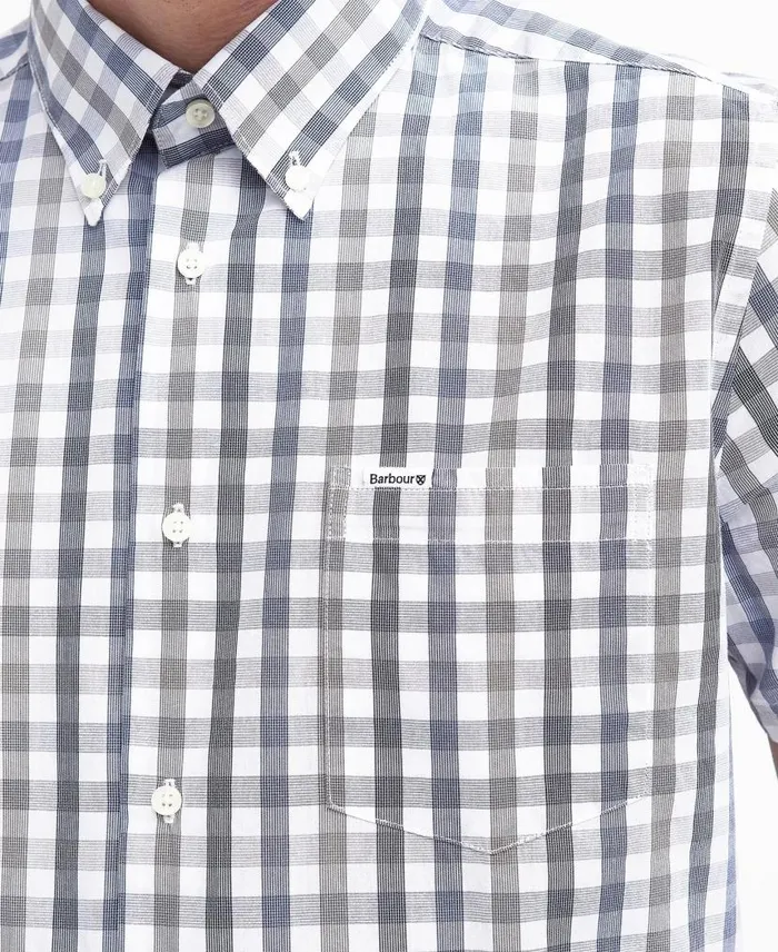 Longstone Tailored ShortSleeved Shirt Stone Men Barbour Shirts