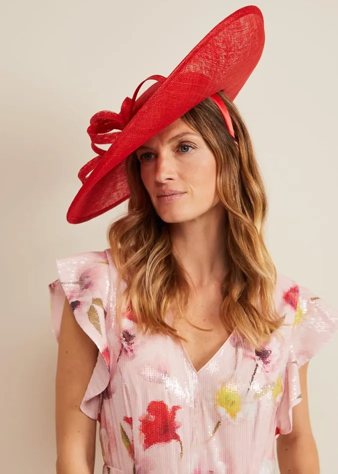 Loop Detail Statement Disc Red Women Phase Eight Fascinators and Hats