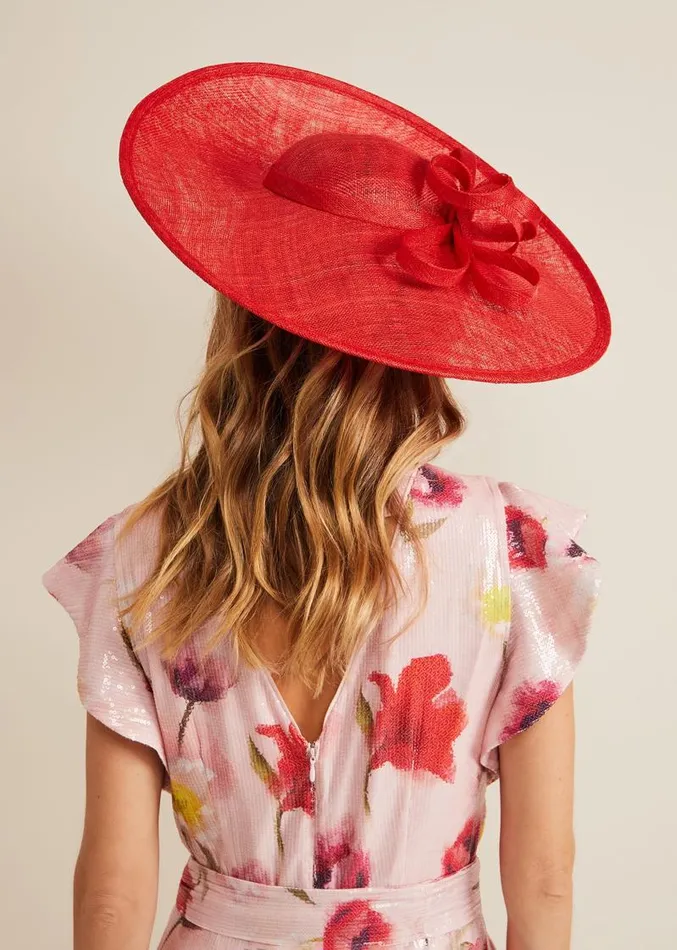 Loop Detail Statement Disc Red Women Phase Eight Fascinators and Hats