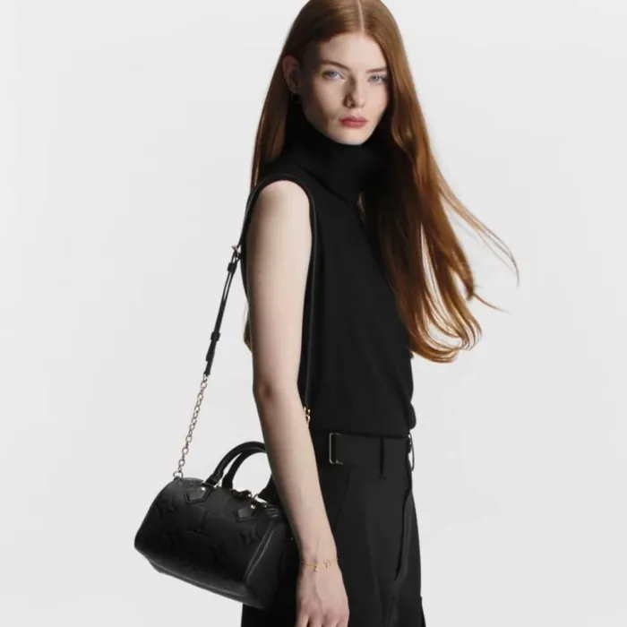 Louis Vuitton Speedy Bag Louis Vuitton M58953 Speedy Bandoulire 20 Monogram Empreinte Leather Black 8211 Louis Vuitton Handbag Store 8211 Women