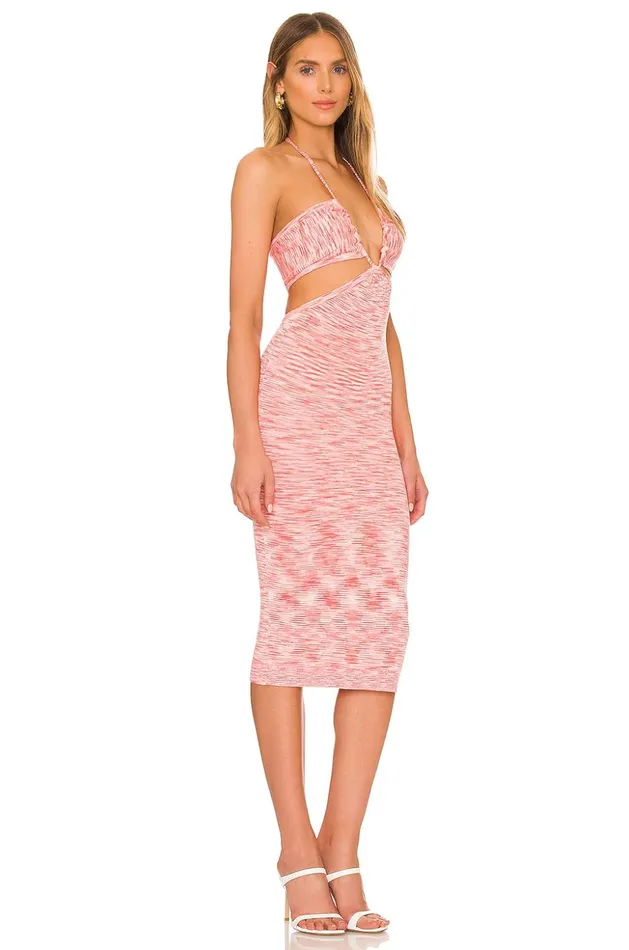Lovers and Friends Dresses Women Ura Midi Dress Orange Spacedye Lovers and Friends Dresses Women Ura Midi Dress Orange Spacedye