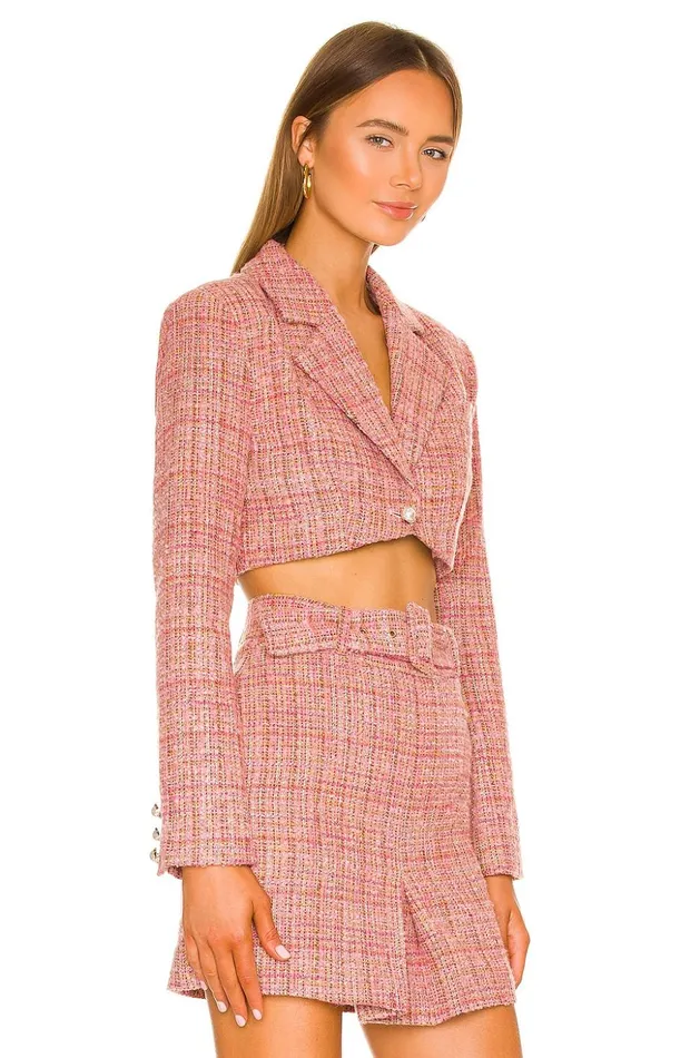 Lovers and Friends Jackets and Coats Women Amira Cropped Blazer Pink Multi Lovers and Friends Jackets and Coats Women Amira Cropped Blazer Pink Multi
