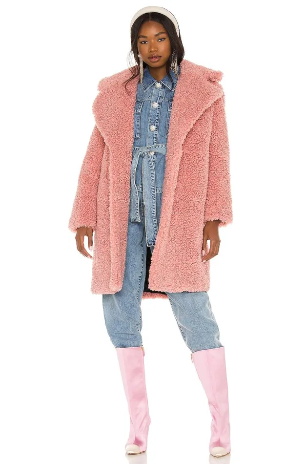 Lovers and Friends Jackets and Coats Women Niki Faux Fur Coat Blush Pink