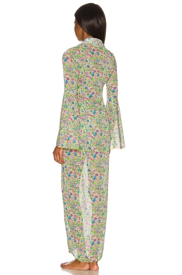 Lovers and Friends Jackets and Coats Women Ring My Bell Robe Lime Hippy Floral Lovers and Friends Jackets and Coats Women Ring My Bell Robe Lime Hippy Floral